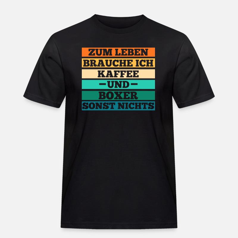 Hund Kaffee Deutscher Boxer - Männer Workwear T-Shirt - Schwarz