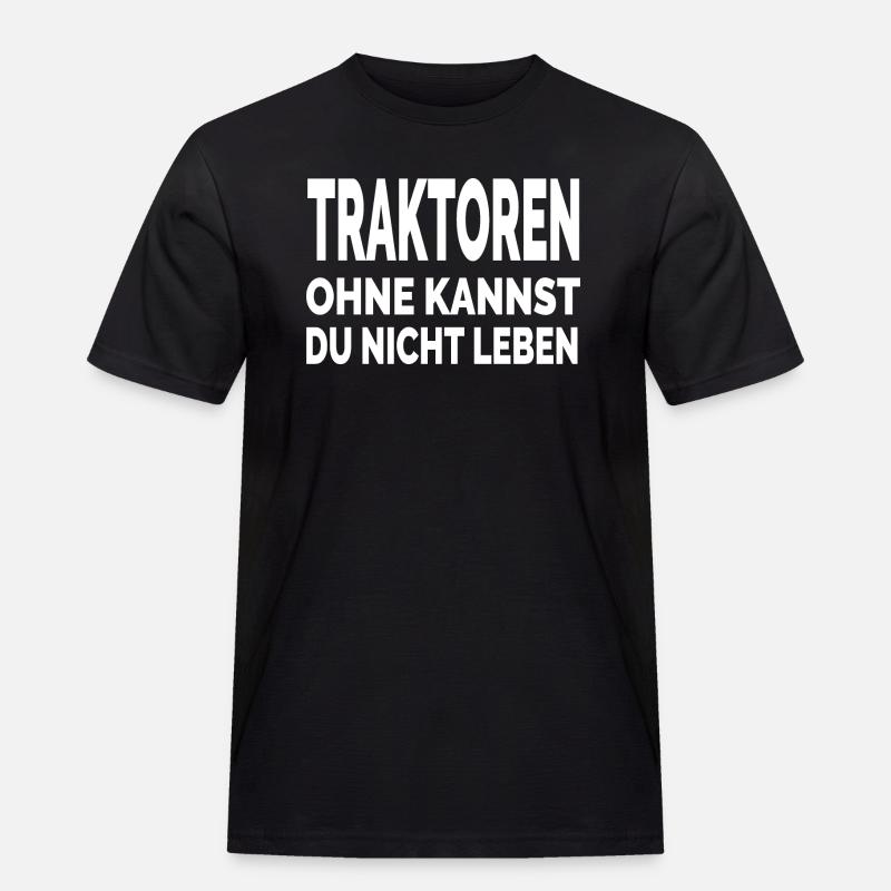Traktor - Männer Workwear T-Shirt - Schwarz