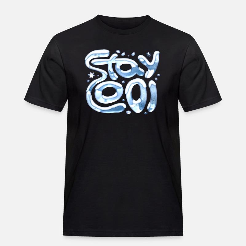Cool bleiben - Männer Workwear T-Shirt - Schwarz