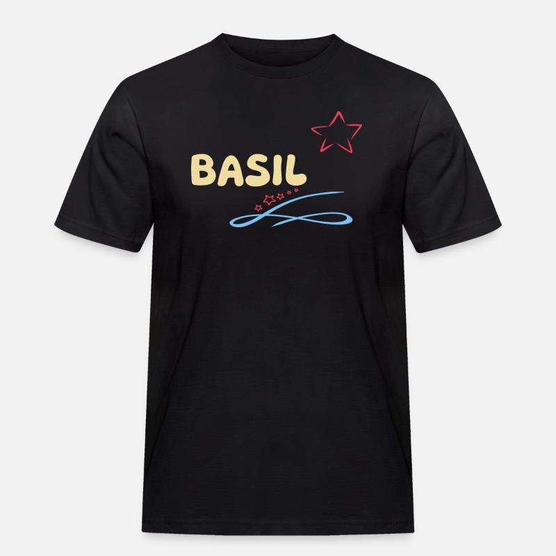 Geschenk Basil - Männer Workwear T-Shirt - Schwarz