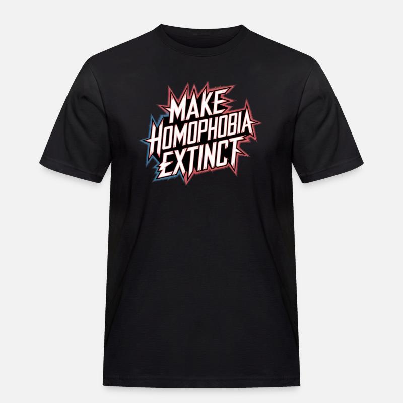 Make Homophobia Extinct 7 - Männer Workwear T-Shirt - Schwarz