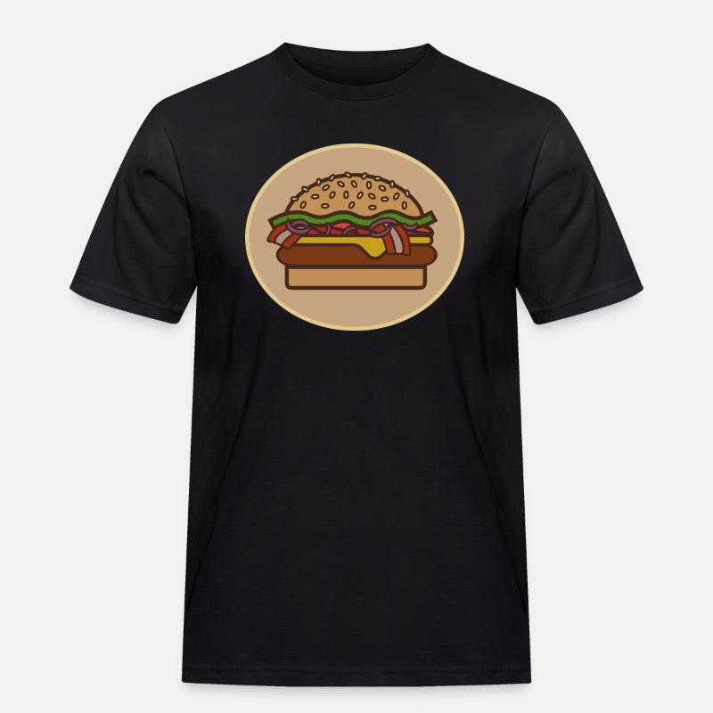 Cheeseburger - Männer Workwear T-Shirt - Schwarz