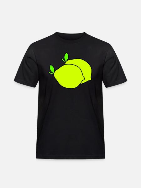 zitronen - Männer Workwear T-Shirt - Schwarz