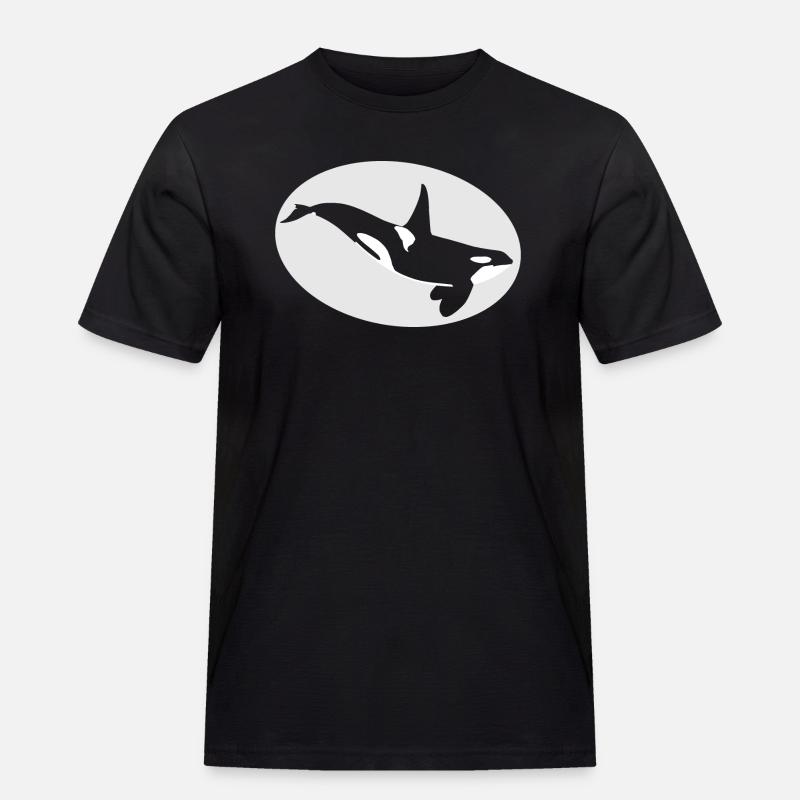 Schwertwal - Männer Workwear T-Shirt - Schwarz