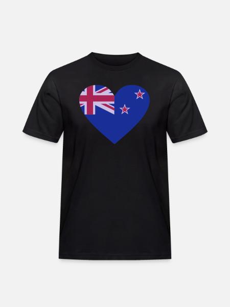 Neuseeland - Männer Workwear T-Shirt - Schwarz