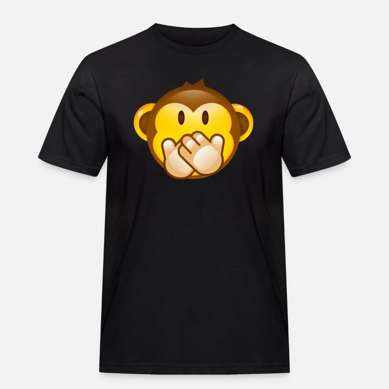 Smiley Monkey -No Saying- - Männer Workwear T-Shirt - Schwarz