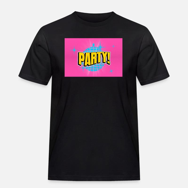 Party Disco Comic Style Bubbla Graffiti Bokstäver - Arbets-T-shirt herr - svart