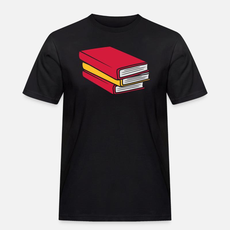 Design gestapelte Bücher Comic - Männer Workwear T-Shirt - Schwarz