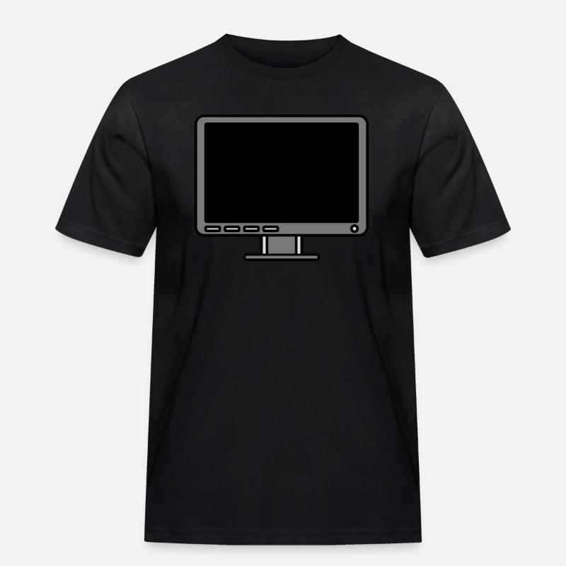 Icon Logo Computer Bildschirm - Männer Workwear T-Shirt - Schwarz