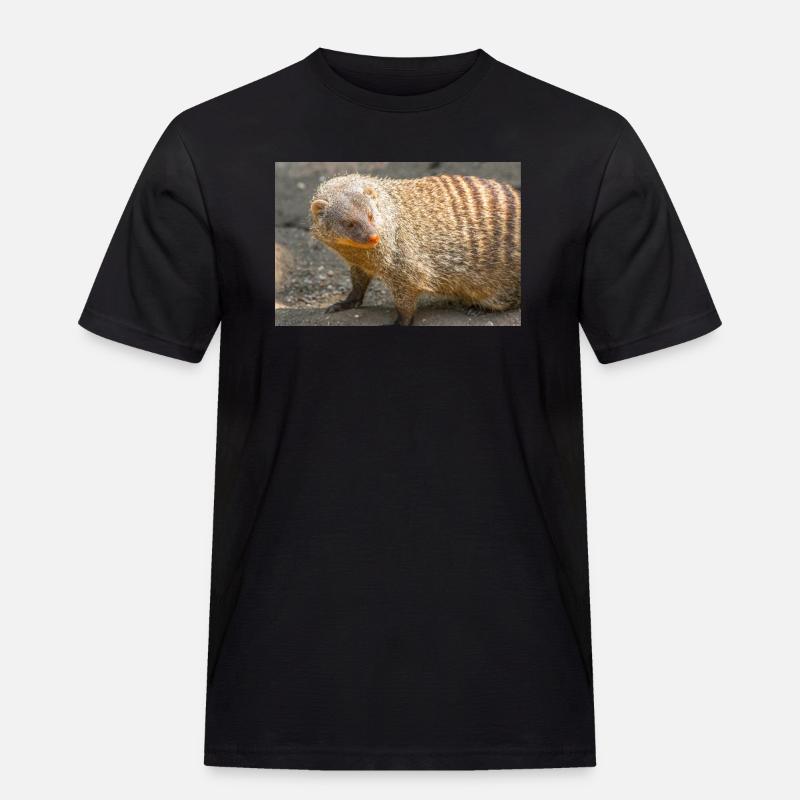 Gebänderte Manguste oder Zebramanguste - Männer Workwear T-Shirt - Schwarz