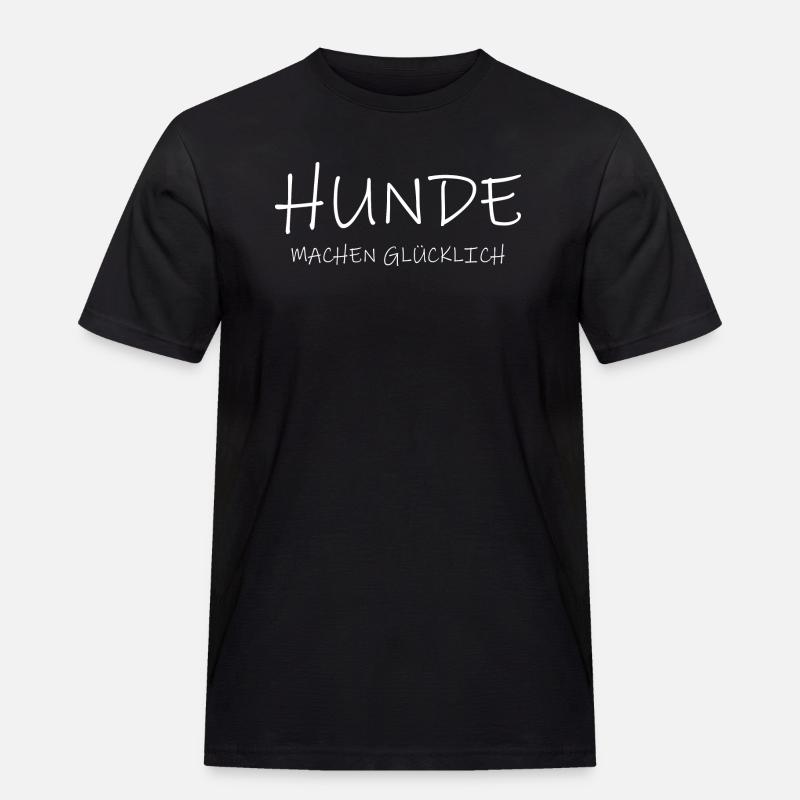 Hunde machen glücklich - Männer Workwear T-Shirt - Schwarz