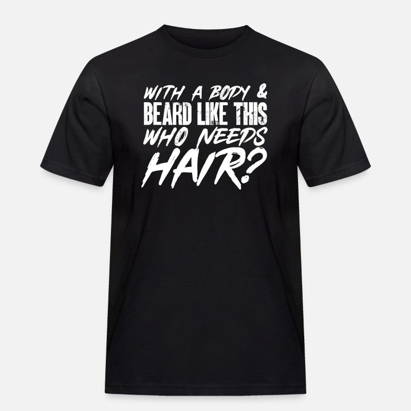 Glatze Kahlköpfigkeit Bart Glatzkopf - Männer Workwear T-Shirt - Schwarz