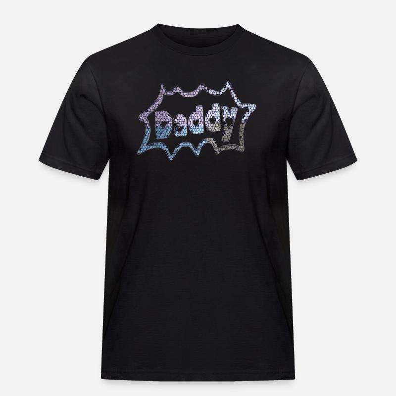 HerzefürDaddyII - Männer Workwear T-Shirt - Schwarz