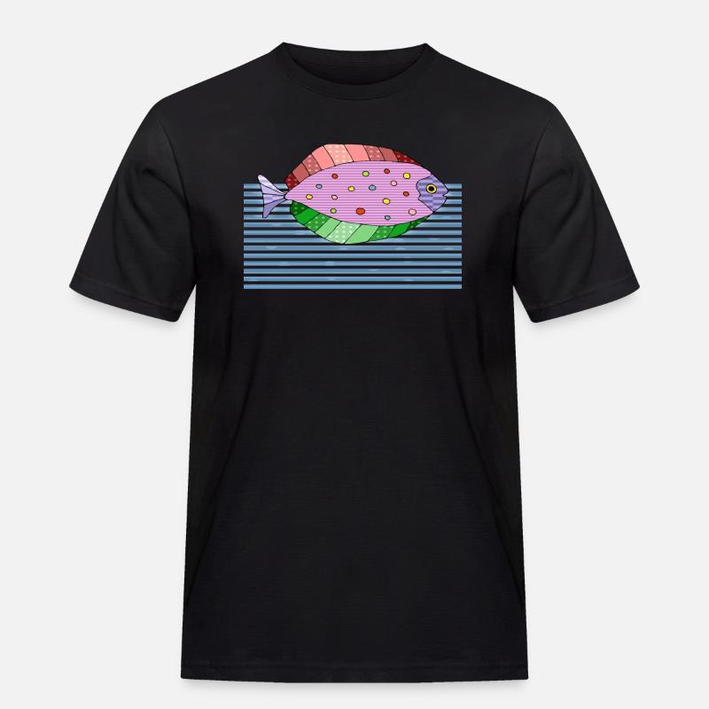 Fisk - Workwear T-Shirt for menn - svart
