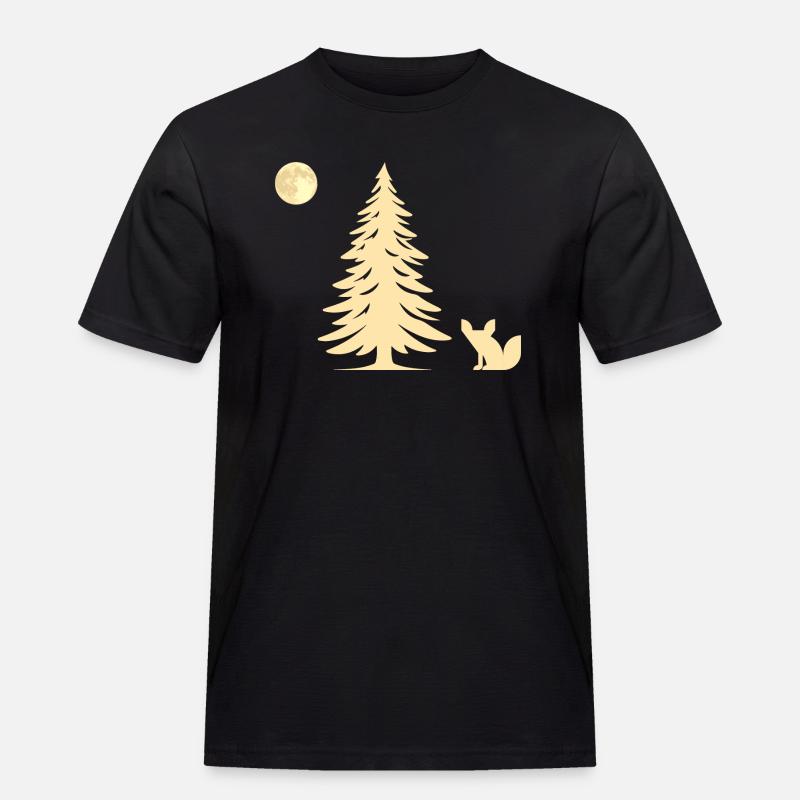 Fuchs im Wald - Geschenkidee - Männer Workwear T-Shirt - Schwarz