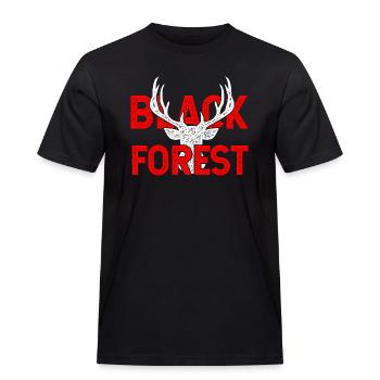 Black Forest for Black Shirts - Männer Workwear T-Shirt - Schwarz - Vorne - AI Model Male 178 light (178cm)