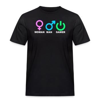 Homme Femme Gamer Gaming - T-shirt Workwear homme - noir - Devant - AI Model Male 178 light (178cm)