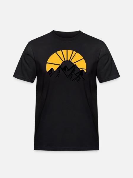 berge - Männer Workwear T-Shirt - Schwarz