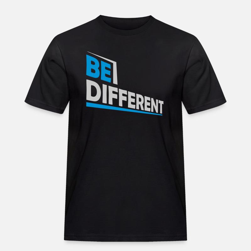 Be different Logo Design - Männer Workwear T-Shirt - Schwarz