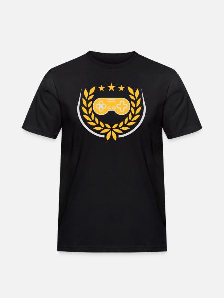 Laurel Wreath Retro Gamer Controller - Men's Workwear T-Shirt - black
