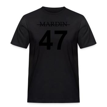 Mardin 47 - Männer Workwear T-Shirt - Schwarz - Vorne - AI Model Male 178 light (178cm)