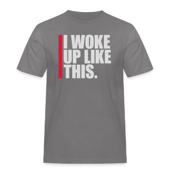 Je me suis réveillé comme ça - T-shirt Workwear homme - gris - Devant - AI Model Male 185 dark (185cm)