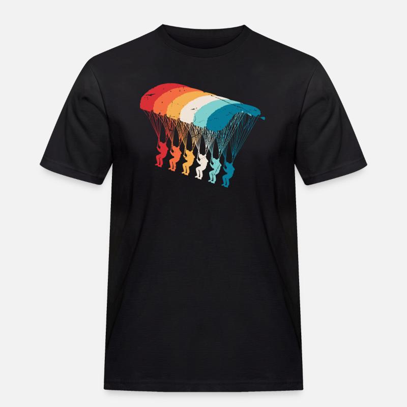 Skydive Evolution: Fallschirmspringer Design - Männer Workwear T-Shirt - Schwarz