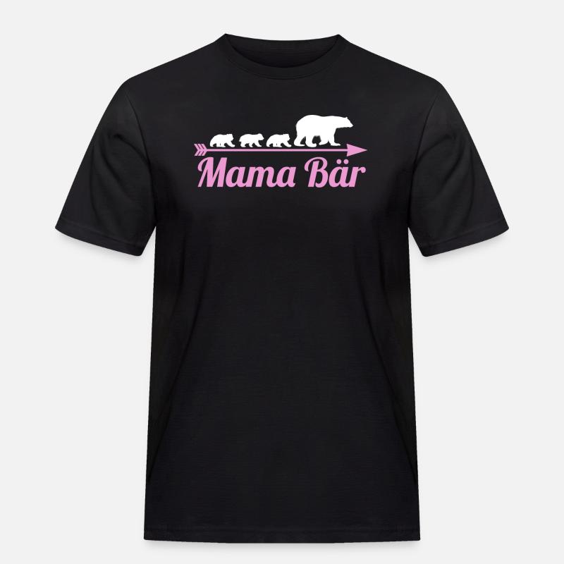 Mutter Mama Bär - Männer Workwear T-Shirt - Schwarz