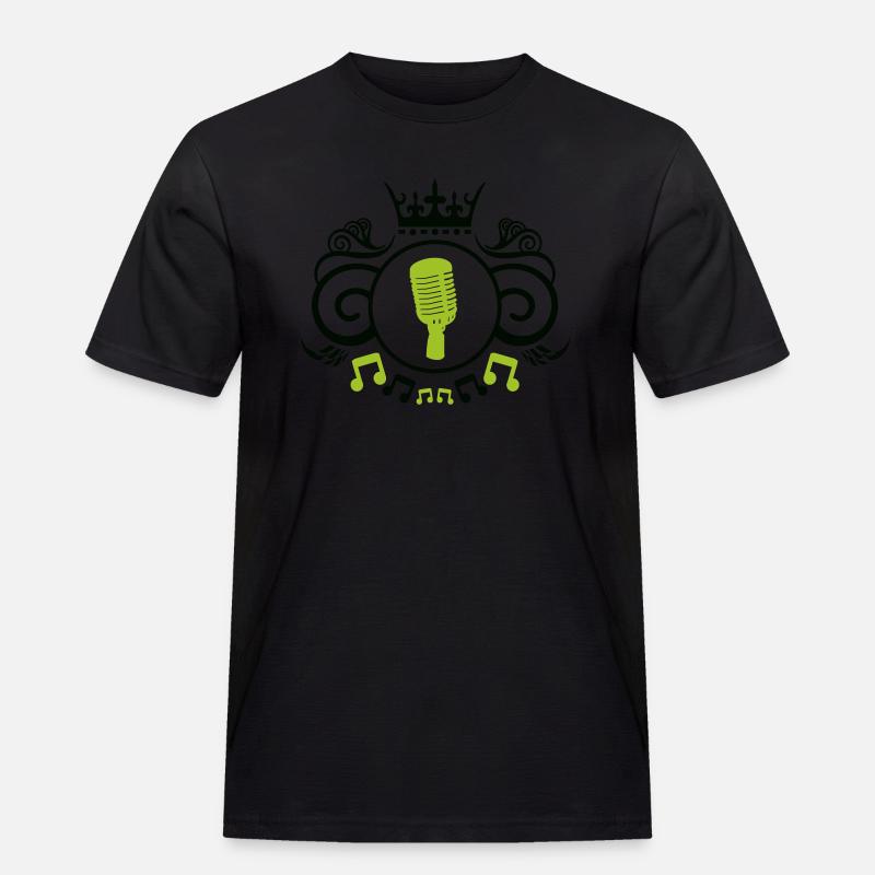 Microphone crest - Men's Workwear T-Shirt - black