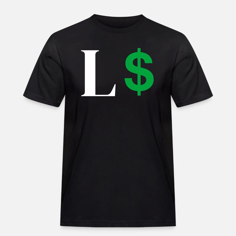 Buchstabe l Dollar - Männer Workwear T-Shirt - Schwarz