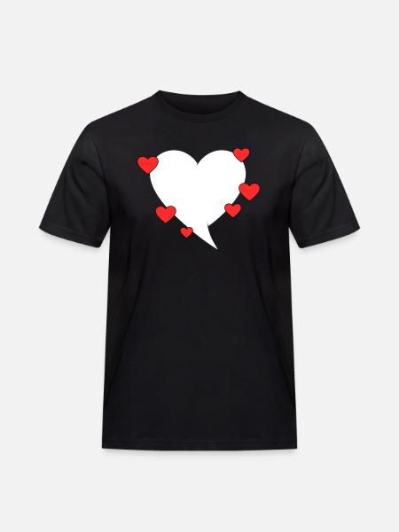 Speech bubble with hearts - Men's Workwear T-Shirt - black