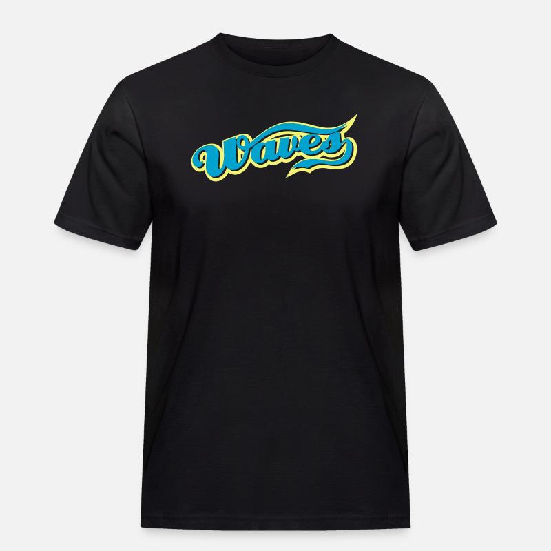 waves - Männer Workwear T-Shirt - Schwarz