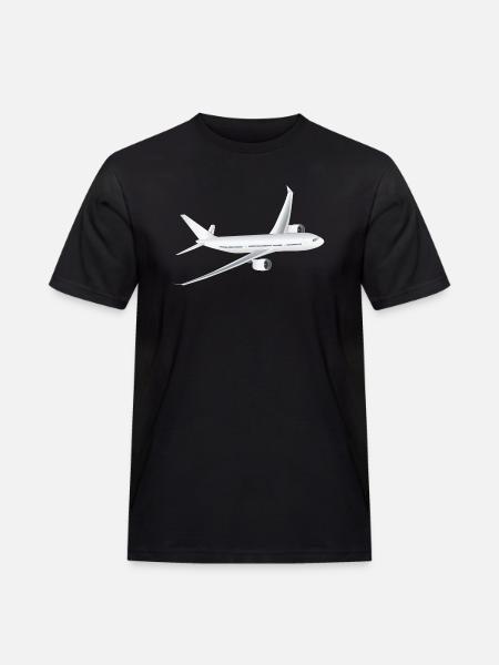 Flugzeug - Männer Workwear T-Shirt - Schwarz