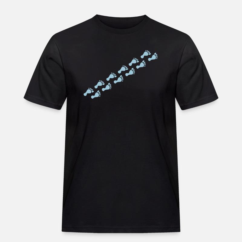 footprints - Männer Workwear T-Shirt - Schwarz