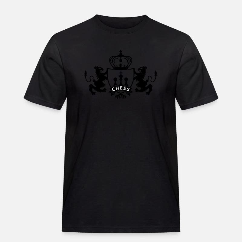 Chess Shield - Männer Workwear T-Shirt - Schwarz