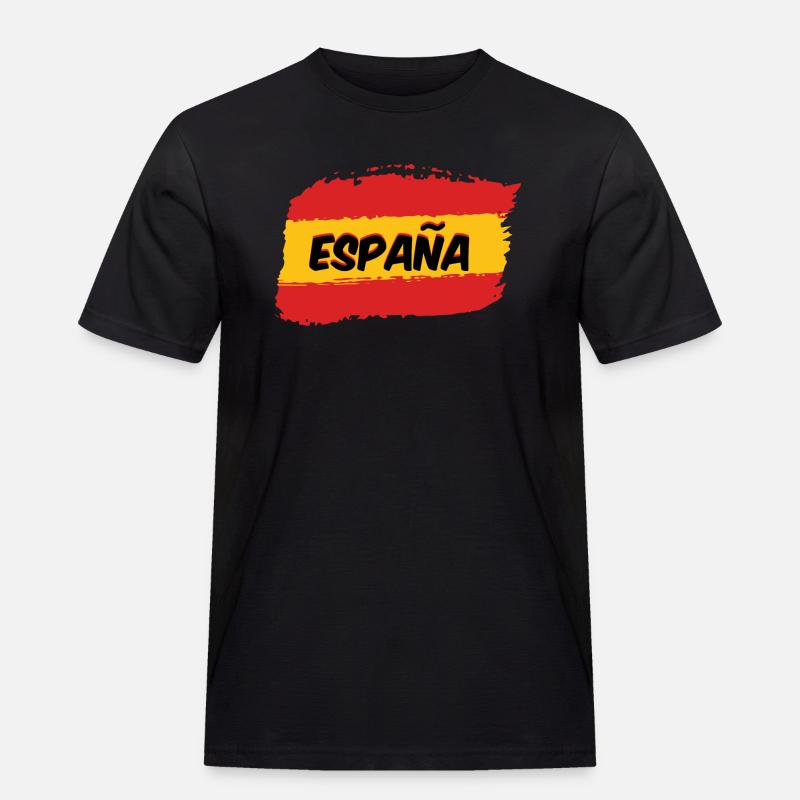 Spanische Flagge - Männer Workwear T-Shirt - Schwarz