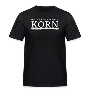 Echte Männer trinken Korn Alkohol - Männer Workwear T-Shirt - Schwarz - Vorne - AI Model Male 178 light (178cm)