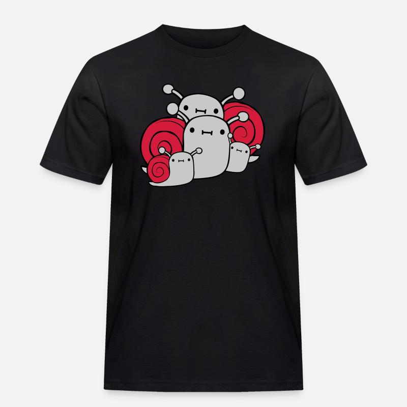 Eltern Kinder Schnecken - Männer Workwear T-Shirt - Schwarz