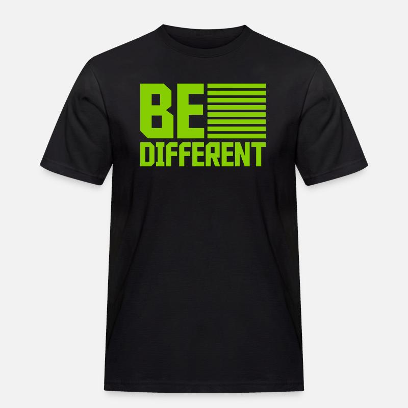 Be different Logo Design - Männer Workwear T-Shirt - Schwarz
