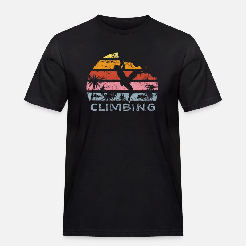 climbing on beach - Männer Workwear T-Shirt - Schwarz