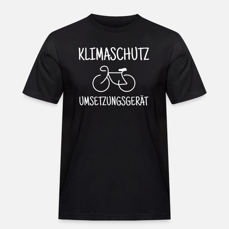 Klimaschutz- Umsetzungs- Gerät - Männer Workwear T-Shirt - Schwarz