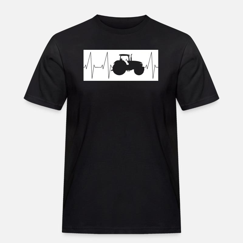 Traktor Herzschlag - Männer Workwear T-Shirt - Schwarz