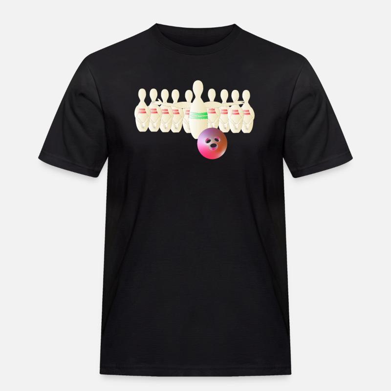 Bowling-Keeper - Männer Workwear T-Shirt - Schwarz