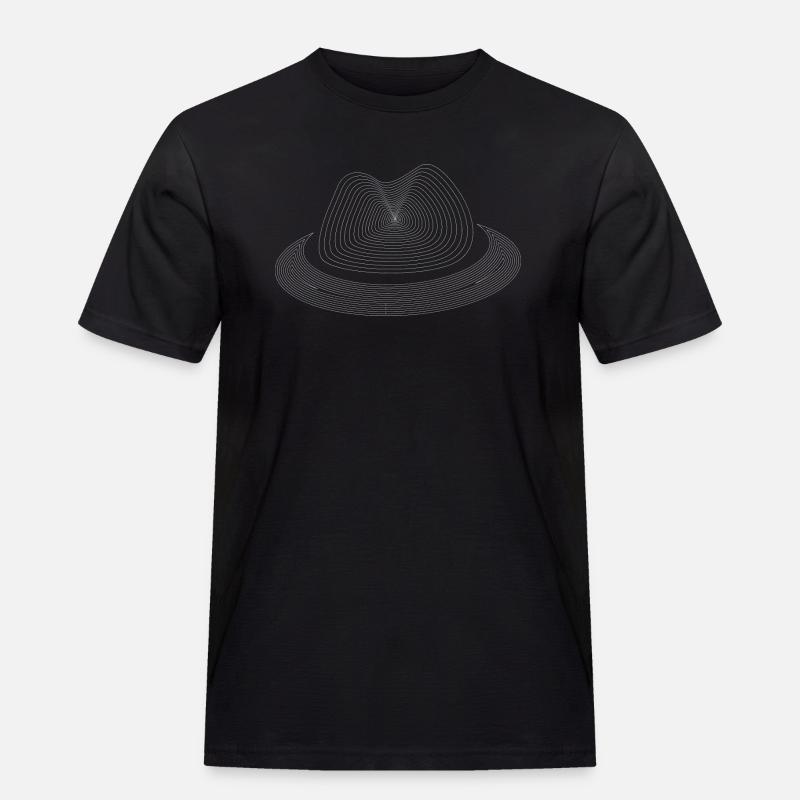 Hat Fedora Line - Men's Workwear T-Shirt - black