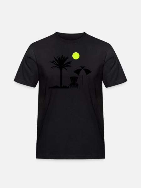 Palm Tree Deck Chair - Men's Workwear T-Shirt - black