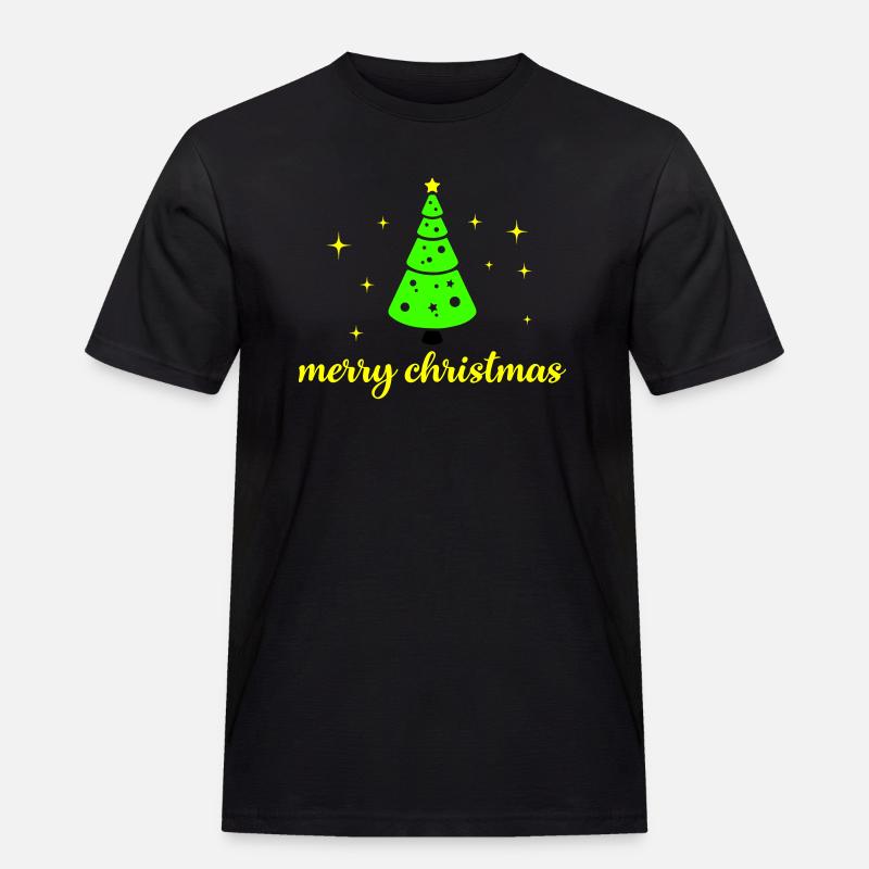 tannenbaum merry christmas - Männer Workwear T-Shirt - Schwarz