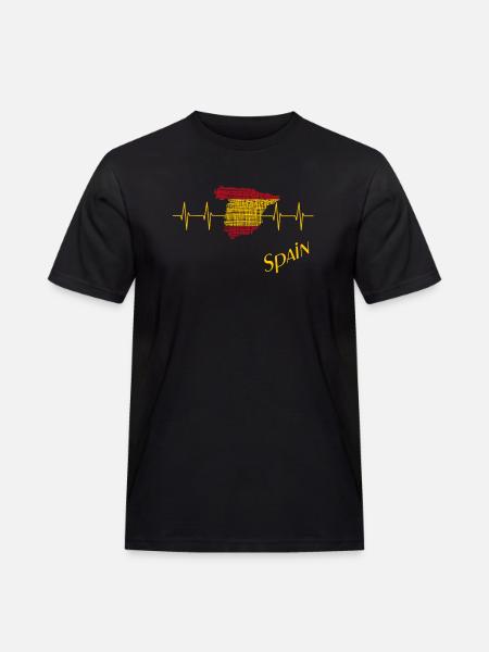 Spain - Männer Workwear T-Shirt - Schwarz