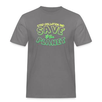 Environmental pollution - Men's Workwear T-Shirt - grey - Front - AI Model Male 185 dark (185cm)