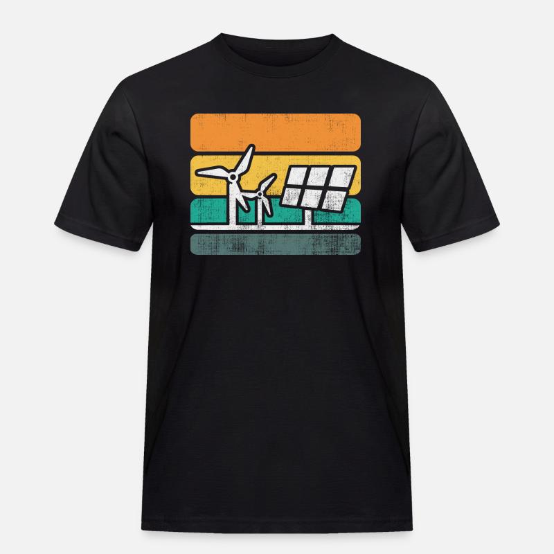 Solarmodul Solarenergie Solarstrom - Männer Workwear T-Shirt - Schwarz