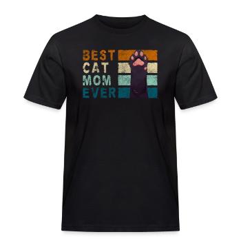 Katzenliebhaber Wildkatze Tierliebe - Männer Workwear T-Shirt - Schwarz - Vorne - AI Model Male 178 light (178cm)